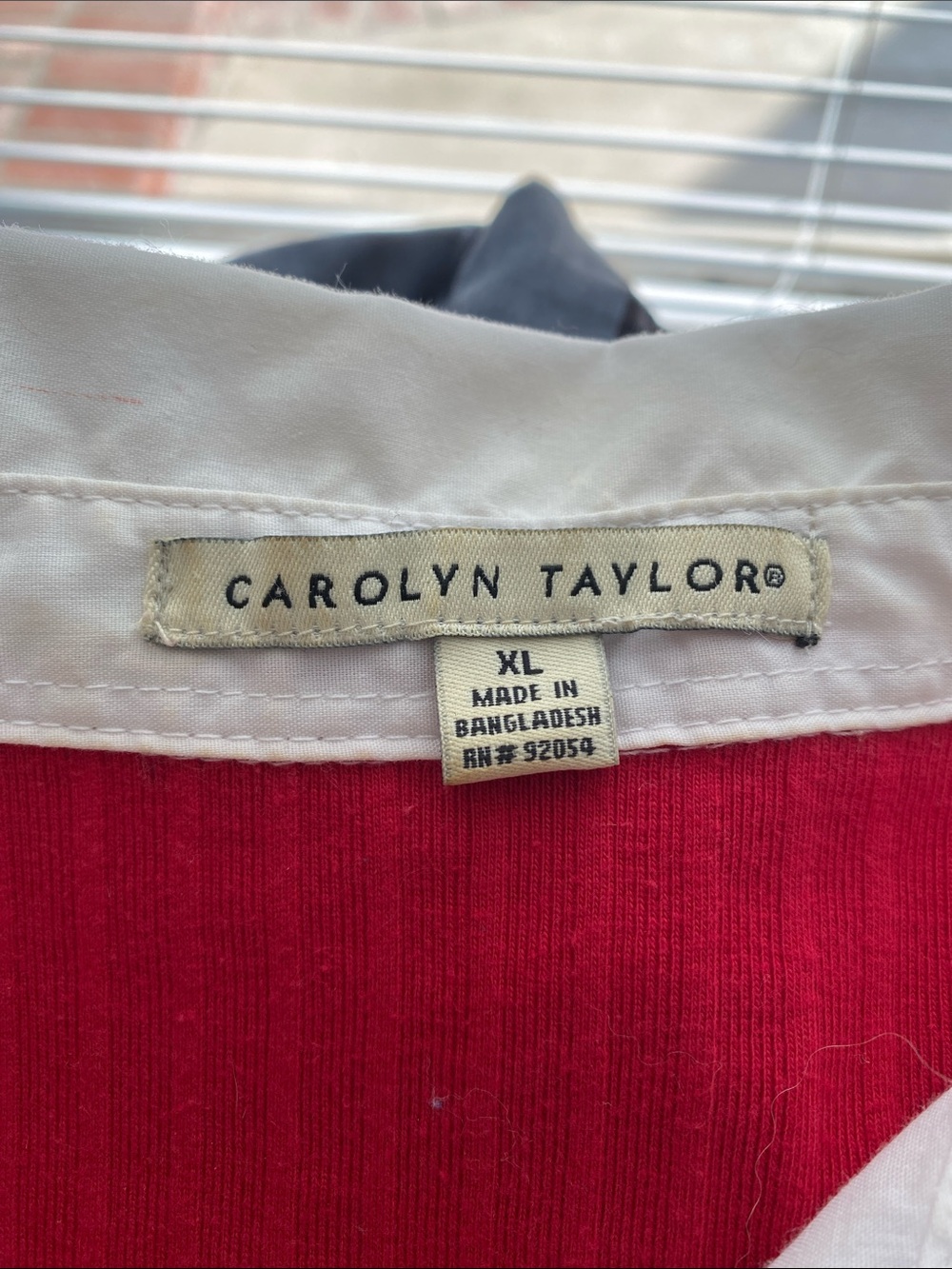 Carolyn Taylor 2 in 1 Layered Poplin Collar Sweater Top Red Size XL Office - Picture 6 of 6